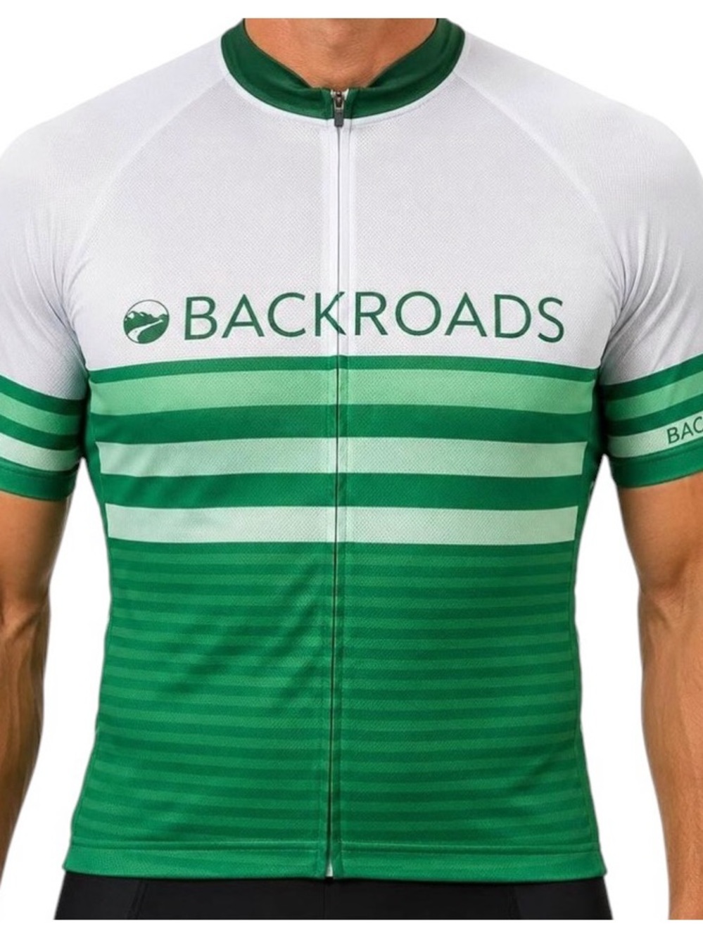 Louis Garneau Small Mens Green Full Zip Backroads Cycling Jersey